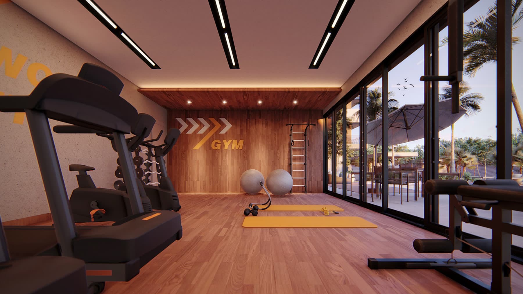 Espaço fitness · render do projeto