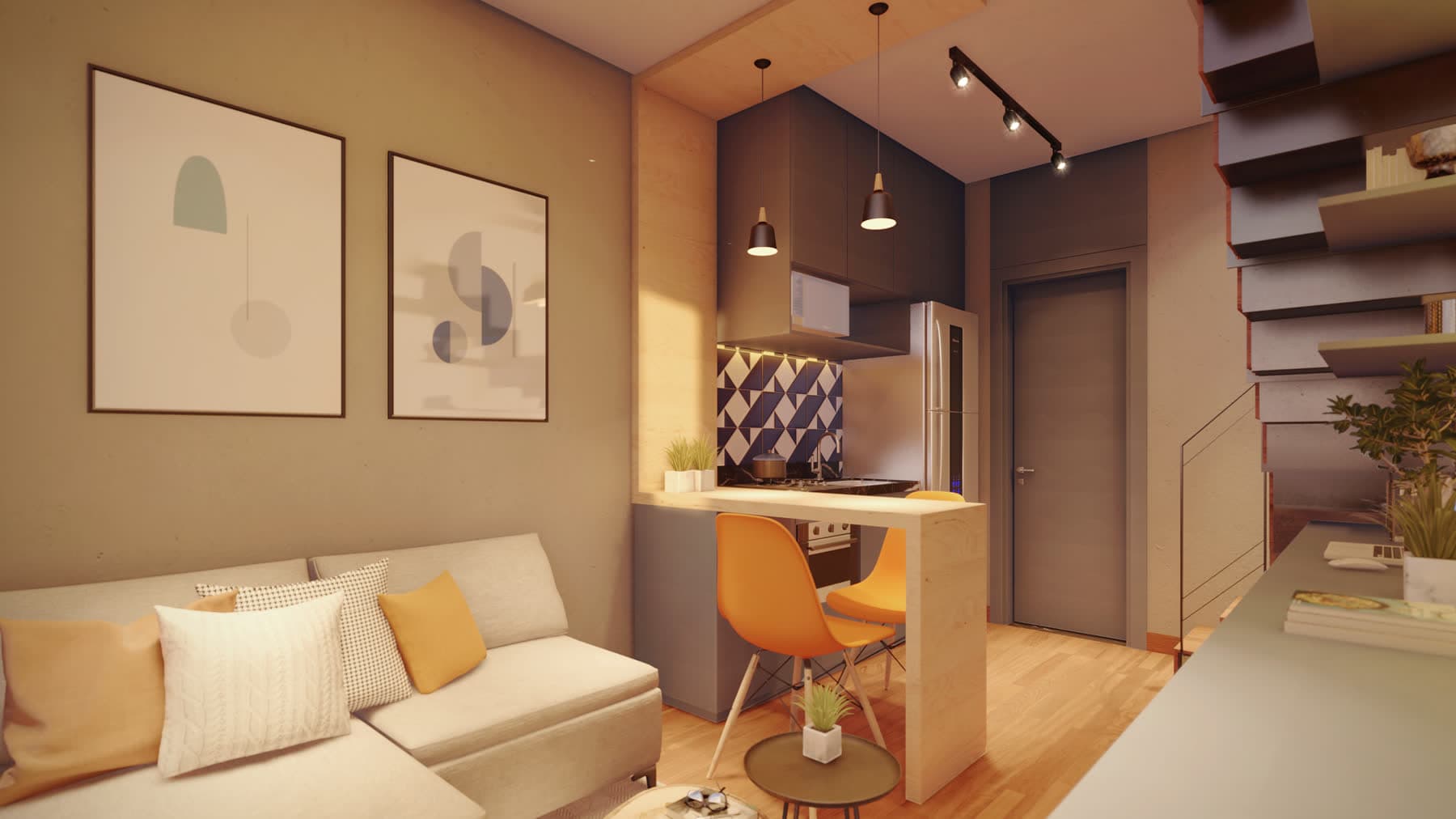 Render 3D Cobertura Duplex · projeto original