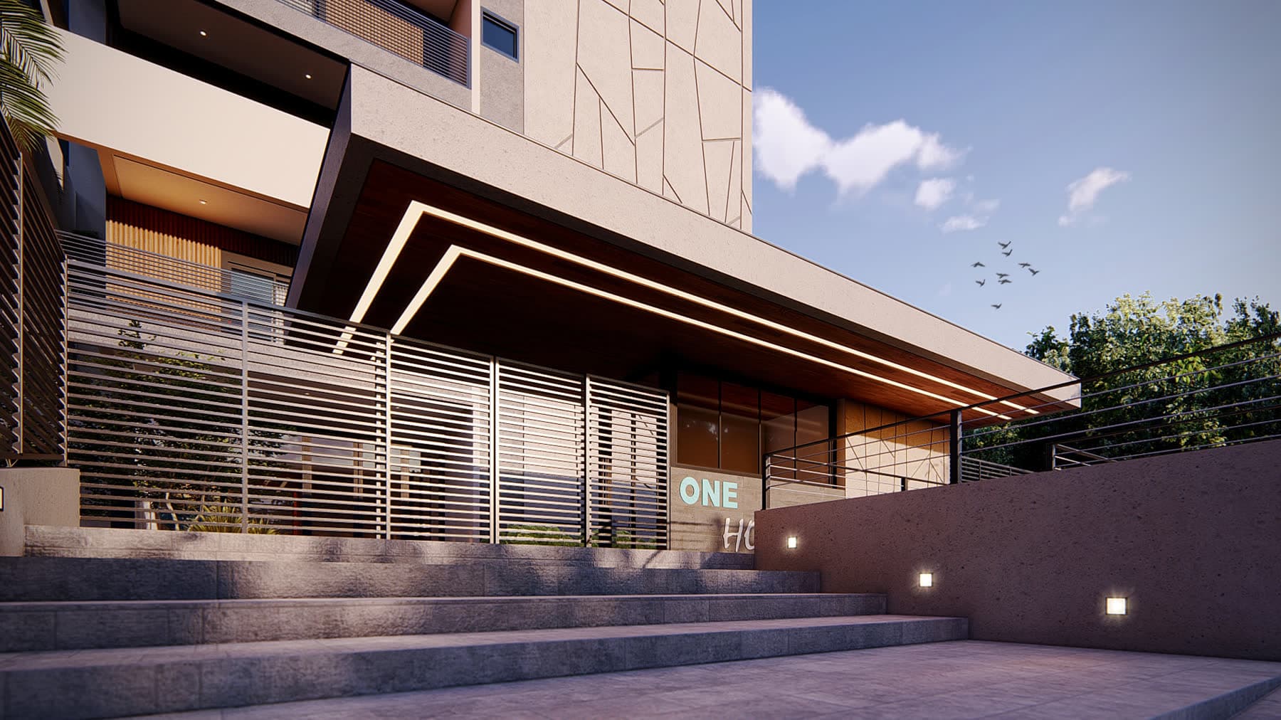 Entrada do empreendimento · render