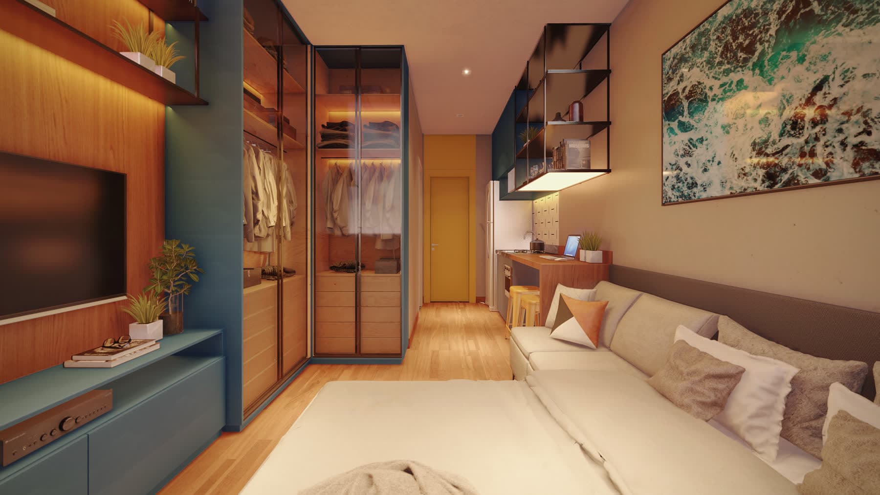 Render 3D do Studio · variação de acabamento